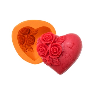 Molde de silicone Coração com Rosas I Love U (FS318)