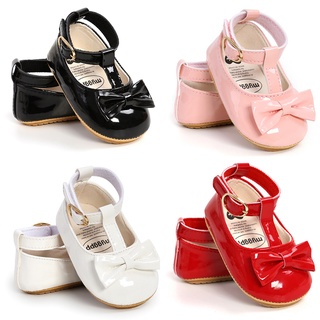 Sapato Infantil Feminino De Sola Flexível Com Laço Princesa Mary Jane/E Engatinhar/Recém-Nascidos/0-18 Meses