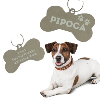 Placa de Identificação Pet Plaquinha Pingente personalizada Cachorro Cão Gato