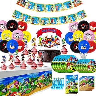 Sonic The Hedgehog Tema Festa Talheres Descartáveis Fontes Do Partido De Aniversário Decoração (1)