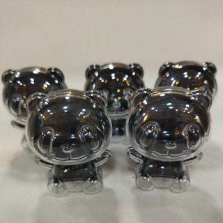 Lembrancinha Acrílica em Forma de Panda 5x6cm disponível nas Cores: Preto com Transparente e Todo Transparente pacote com 10und