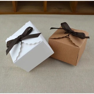 50 Caixinha pequena Casamento Decoração Embalagem Caixa Biju Bijuteria Papel Kraft Rustico Branca (1)