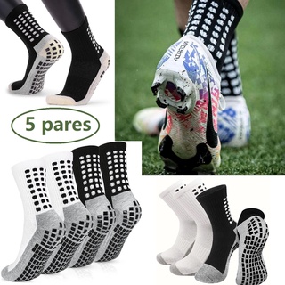 5 pares de meias de futebol antideslizantes, meias esportivas