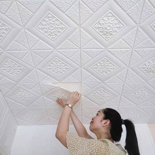 Papel de parede do teto 3D espuma à prova d'água para parede de interior e exterior adesivo de parede de decoração autoadesiva