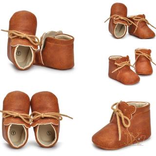 ✨ Jx-New Soft Sole Tornozelo Couro Infantil Criança Bebês Meninos Meninas Sapatos Prewalker (4)