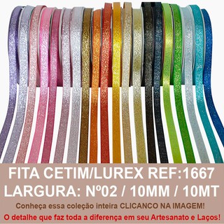 FITA CETIM GLITERIZE/LUREX SINIMBU 10MT R.1667/10MM /Nº2