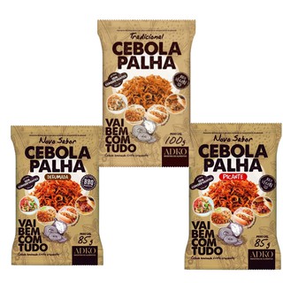 Cebola Palha Vegano(produto saudável)Tradicional 100Gr-Picante 85Gr-Defumada 85Gr