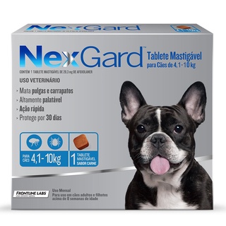 nexcard Remédio anti pulgas carrapatos para cães de 4 a 10kgs