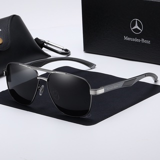 2022 Nova Moda Mercedes Benz Óculos de Sol Polarizados Proteção UV Armação de Metal UV400 Primavera Articulada Óculos de Sol Aviador