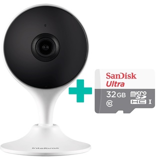 Câmera de Segurança Inteligente Intelbras iM3 + Micro-SD 32GB Sandisk Original c/nf – Interna WiFi Full HD Visão Noturna