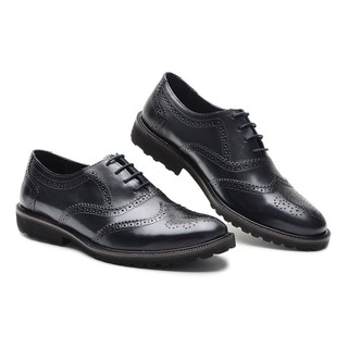 Sapato Social Oxford Brogue Masculino Elegante Confortável em Couro Legítimo Cla Cle Numeração Especial 37 Ao 49