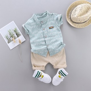 Boy Clothing Sets Summer Baby Boy Letter Clothes Suit Shorts Sleeves Shirts+Shorts 2PCS Outfits Set for Kids 2-4Y