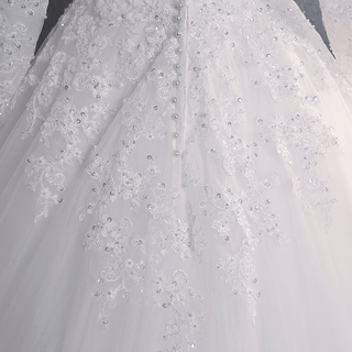 Muçulmano Vestido De Noiva 2020 Elegante Gola Alta Com Trem Princesa Vestido De Noiva De Luxo Rendas Bordado Do Vestido De Casamento Vestido De Noiva (6)