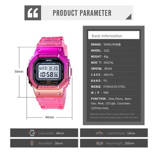 SKMEI 1622 Fashion New Gradient Color Silicone Digital Waterproof Sports Wristwatches Watch Student Kids watch (9)