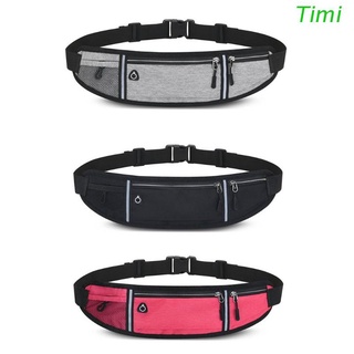 Timi Adjustable Running Pouch Runners Belt Workout Waist Bag Elastic Slim Phone Holder Fanny Pack for Unisex Pocket