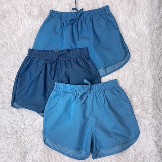 Short igual jeans feminina lisa bermudas de praia azul A Pronta Entrega (4)