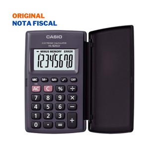 Calculadora de Bolso CASIO HL-820LV Preta com Tampa 8 Dígitos Visor Grande Calculadora Pequena