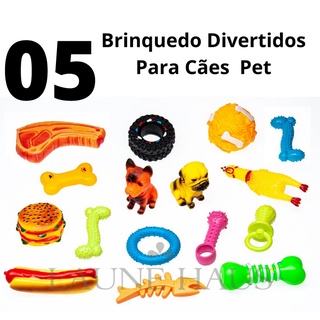 Kit com 5 Brinquedo Mordedor Para Pet Cachorro Cães Preço De Atacado aleatórios