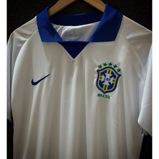 Camisa Camiseta Polo de Time Seleção Do Brasil Branca