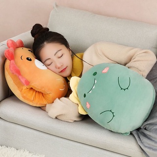 travesseiro de pelúcia de dinossauros com cobertor /almofada pequeno para dormir (2)