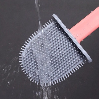 Escova Sanitária Lavatina Quadrada Silicone Limpar Vaso Privada Com Adesivo Para Parede Banheiro Toalete (7)