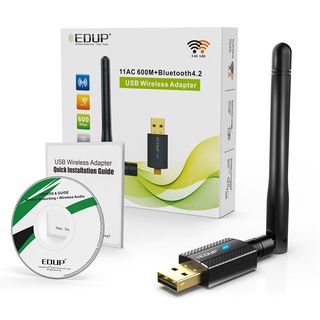 Adaptador Wi-Fi USB Dual Band 2.4GHz e 5GHz 600 Mbps com Bluetooth 4.2 Wireless Ac 5G WiFi PC Notebook Internet