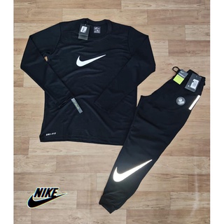 Kit Camiseta Nike Masculina Dri Fit + Calça Jogger Com Bolso e Refletivo