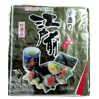 Alga Marinha Nori para Sushi e Temaki com 10 Folhas Edomae - 23 gramas (1)