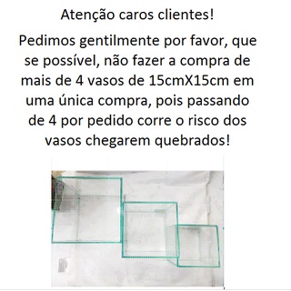 Vaso cachepot vidro para arranjos artificiais e decoração de ambientes 15x15x15 / 13x13x13/ 10x10x10 (1)
