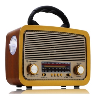 Rádio Retro Vintage Am Fm Usb Aux Sd Bluetooth Recarregável Antena Analógico