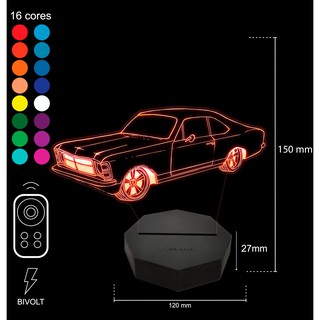 Luminária Led Acrílico - Abajur Mod: Opala - 16 Cores – RGB