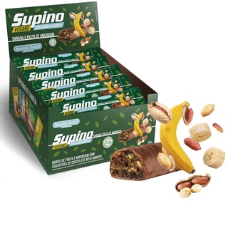 Barra De Fruta Supino Amendoim com Chocolate Meio Amargo com 16 barras de 24g - Banana Brasil