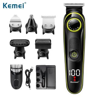 Kemei Km-696 Kit Aparador De Pelos Masculino, Recarregável, Nariz, Barba E Corpo