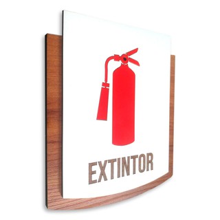 Placa De Sinalização | Extintor - MDF 15x13cm