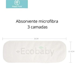 Absorvente para fralda Ecológica Microfibra 3 camadas Happyflute