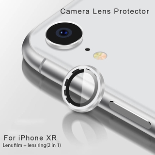 Lente Da Câmera De Volta Protetor De Tela Para iPhone XR HD Película De Vidro Temperado Com Traseira De Metal Anel De Proteção Cobrir