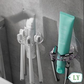 LY Suporte De Escova De Dentes De Plástico Sem Costura Com Dispenser De Pasta Para Casa/Banheiro/Multicolorido