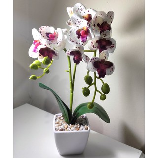 orquídea artificial com vaso plastico 30cm