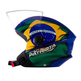 Capacete Moto Aberto Pro Tork New Liberty Three 3 Patriota Bandeira do Brasil Preto Verde Azul (4)