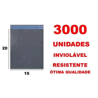 3000 envelopes 15x20 cm (+3 aba) Plástico de segurança, Embalagem Correio