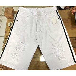 Bermuda jeans premium destroyed rasgada desfiada com listra lateral modelos novos (4)