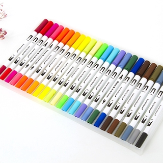 [Paintbrush] 120 Colors Dual Tip Brush Pens Art Markers Set Flexible Brush & 0.4mm Fineliner Tips Watercolor Color Pens (6)