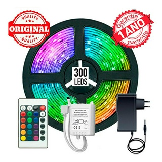 Fita LED 5m Ultra RGB 5050 Prova D'agua + Controle + Fonte