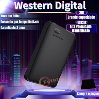 Western Digital Disko Resistente Externo 2tb HD Externo 2.5" Hdd Wd Elements - Preto