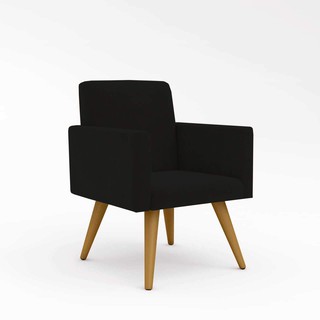 Poltronas Cadeira Nina Decorativa Sala Recepção - Cor Preta - Balaqui Decor
