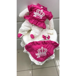 Kit Saída De Maternidade Menina Princesa Rosa 4 Peças PINK (1)