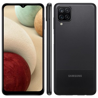 Smartphone Samsung Galaxy A12 64GB preto 4G - Octa-Core 4GB RAM 6,5” Câm. Quádrupla + Selfie 8MP