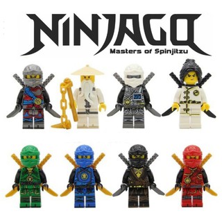🔥 Pacote Kit Com 8 Bonecos Ninjago - Blocos De Montar Ninja Go 🔥