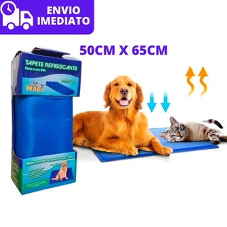 Tapete Gelado Refrescante Para Cachorros Caes e Gatos 50x65cm Colchão Gelado Gel Macio e Confortável