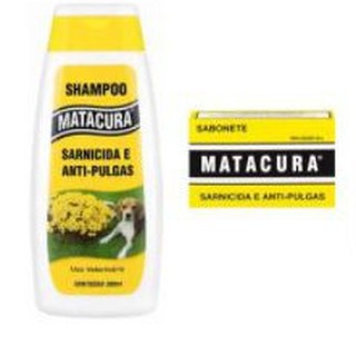 Shampoo para Cachorros Anti Pulgas e Sarnicida MataCura + Sabonete